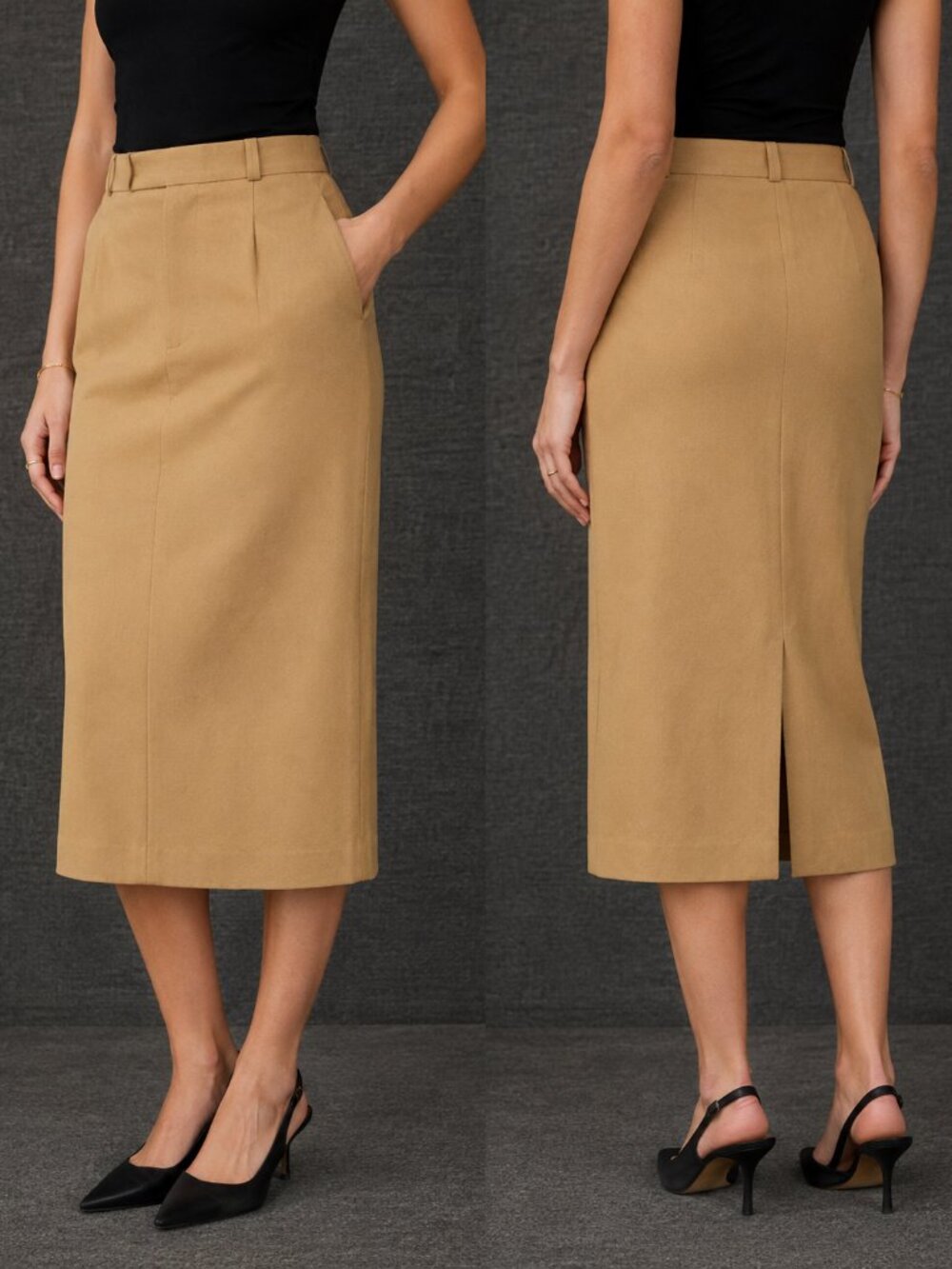 Vintage Mannequin Wool Midi Skirt Size 6 24 Waist Canada